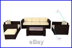 7PC Outdoor Patio Sectional Furniture PE Wicker Rattan Sofa Set Deck Couch
