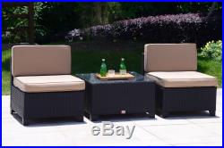 7PC Patio Outdoor Rattan Wicker Furniture Garden Sectional Sofa Set Couch Black