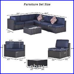 7PC Rattan Wicker Sofa Set Sectional Couch Cushioned Furniture Patio Outdoor (1)