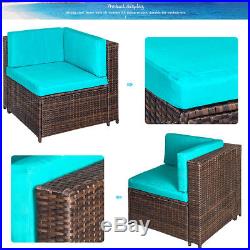 7 PCS Outdoor Patio Furniture Set Rattan Sectional Garden Furniture Wicker Sofa