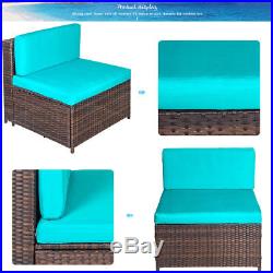 7 PCS Outdoor Patio Furniture Set Rattan Sectional Garden Furniture Wicker Sofa
