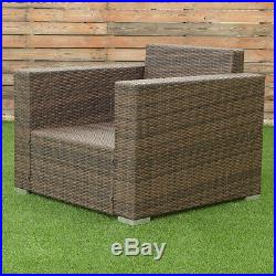 7 PCS Outdoor Patio Rattan Furniture Set Sectional Steel Frame Cushioned Deck