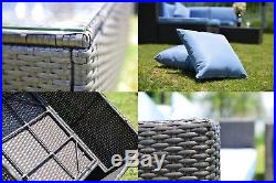 7 PCS Outdoor Wicker Rattan Sofa Patio Cushioned Furniture Sectional Set Couch