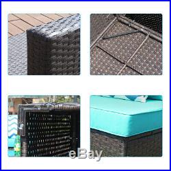 7 PCS Patio Rattan Wicker Sofa Set Cushioned Sectional Couch Furniture Outdoor