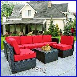 7 PC Cozy Outdoor Garden Patio Wicker Rattan Furniture Sectional Sofa