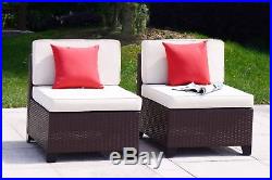 7 PC Patio Rattan Wicker Furniture Backyard Sectional Outdoor Sofa Couch Set