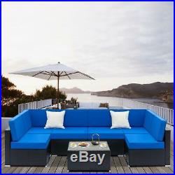 7 PC Rattan Furniture Sectional Home Outdoor Garden Patio Balcony Sofa Set Black