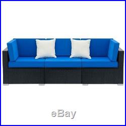 7 PC Rattan Furniture Sectional Home Outdoor Garden Patio Balcony Sofa Set Black