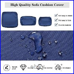 7 PCs Outdoor Patio Furniture Cushion Cover Set Replacement Covers Dark Blue