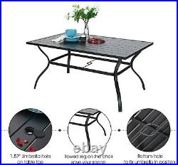 7 Piece Outdoor Patio Dining Set Furniture Backyard with Metal Table 6 Chairs