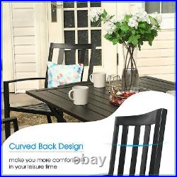 7 Piece Outdoor Patio Dining Set Furniture Backyard with Metal Table 6 Chairs