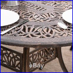(7-Piece) Outdoor Patio Furniture Antique Copper Cast Aluminum Dining Set