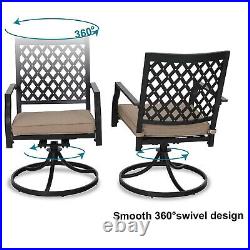 7 Piece Patio Dining Sets Swivel Chairs with Cushion Table Outdoor Furniture Set