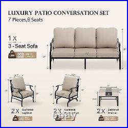 7 Piece Patio Furniture Set Outdoor Conversation Set for Lawn Garden Backyard US