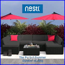 7 Piece Patio Furniture Set by Nestl- Outdoor Patio Set, Couch, Chairs and Table