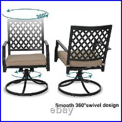 7 Piece Patio Outdoor Dining Sets Swivel Chairs with Cushion and Metal Table