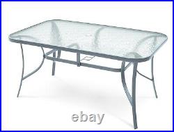 7 Stück Garten Set Tisch und 6 Stühle Möbelset stapelbare Stühle graues Set