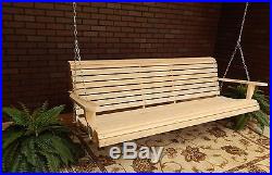 7ft Wood Wooden Cypress Roll Contoured Porch Swing Yard Bench Made In USA