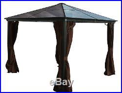 7mm Polycarbonate Roof Gazebo Casa 10x10 with Mosquito Netting Included