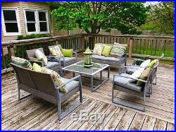 8 PC Outdoor Rattan Wicker Patio Furniture Set Sectional Garden Cushioned Chair