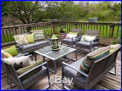 8 PC Outdoor Rattan Wicker Patio Furniture Set Sectional Garden Cushioned Chair