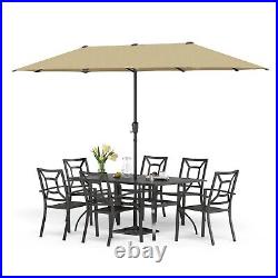 8 Piece Patio Dining Set Outdoor Furniture Patio Table and Chairs with Umbrella