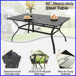 8 Piece Patio Dining Set Outdoor Furniture Patio Table and Chairs with Umbrella