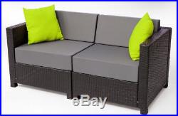 9PC Outdoor Garden Patio Rattan Wicker Furniture Sectional Aluminum Frame Sofa