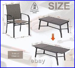9 PCS Patio Furniture Set Outdoor Dining Set with 8 Chairs & Extendable Table