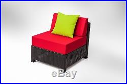 9 PC Outdoor Garden Patio Rattan Wicker Furniture Sectional Aluminum Frame Sofa