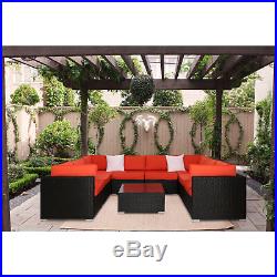 9 PC Patio Wicker Sofa Set Furniture Garden Outdoor Poolside Yard Sectional Sofa