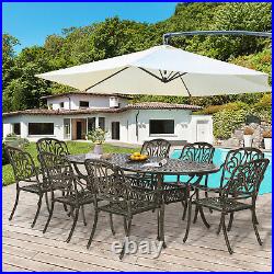 9-Piece Patio Dining Set Outdoor Patio Table and Chair Set With Oval table seats 8
