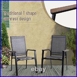 9 Piece Patio Dining Set Oversize Chairs Stackable Expandable Outdoor Table