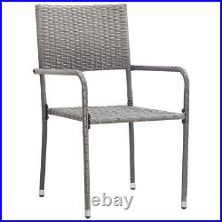 9 Piece Patio Dining Set Poly Rattan Anthracite