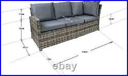 9 Seater Rattan Garden Furniture Outdoor Sofa Dining Table Set Conservatory