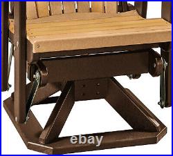 ADIRONDACK SWIVEL & GLIDER CHAIR Cedar & Tudor Brown All-Season Poly Chair USA