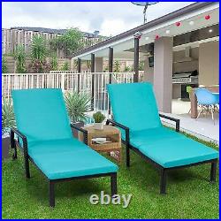 AECOJOY Outdoor Chaise Lounge Chair Adjustable Rattan Wicker Patio Bench 2 color