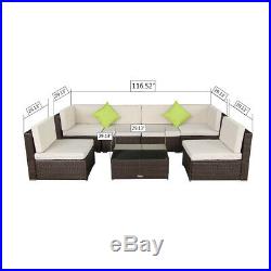 AECOJOY Outdoor Patio PE Rattan Wicker Sofa Cushioned Sectional Furniture Set
