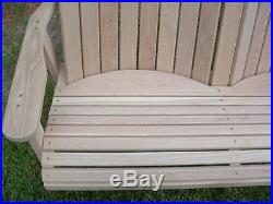 AMISH 4' Oak Barrel Porch Swing Wood Outdoor Furniture