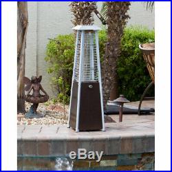 AZ Patio Outdoor Portable Tabletop Triangle Glass Tube Heater, Hammered Bronze