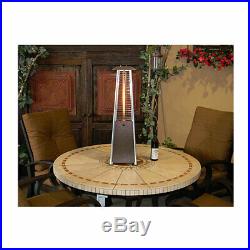 AZ Patio Outdoor Portable Tabletop Triangle Glass Tube Heater, Hammered Bronze
