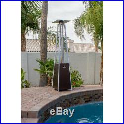 AZ Patio Tall Outdoor Triangle Glass Tube Liquid Propane Heater, Hammered Bronze