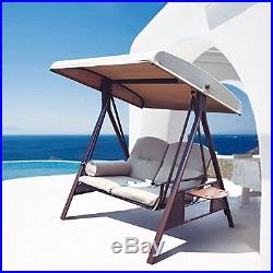 Abba Patio 2Person Porch Swings Outdoor Porch Swing Hammock with Steel Frame and