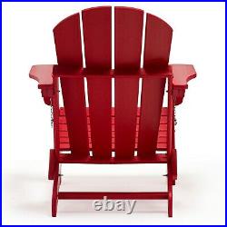 Adirondack Chair Folding Patio Outdoor Poly Seat Lounge Garden Deck UV Protected
