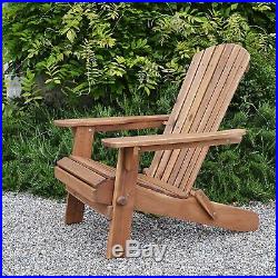 Adirondack Chair Outdoor Garden Folding Hardwood Wooden Pool Seat Plant Theatre
