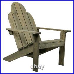Adirondack Wooden Chair Durable Patio Garden Sun Lounger Natural Outdoor Relax