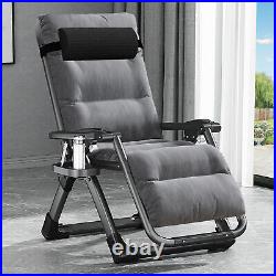 Adjustable Zero Gravity Chair Folding Lounge Chair Patio Reclining Chaise WithMat