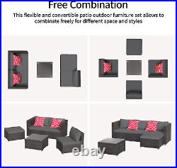 Aiho Outdoor Patio Furniture Sets All Weather Outdoor Sofa PE Garden Furniture W