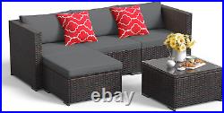 Aiho Outdoor Patio Furniture Sets All Weather Outdoor Sofa PE Garden Furniture W