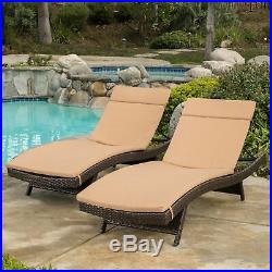 Albany Outdoor Caramel Water-Resistant Fabric Chaise Lounge Cushions (Set of 2)